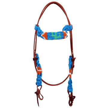 HILASON Cactus Western Wool Breast Collar Headstall Set Tack Set Turquoise & white